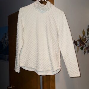 JCREW Size S Quilted‎ Mock Turtleneck Pullover Top in Ivory